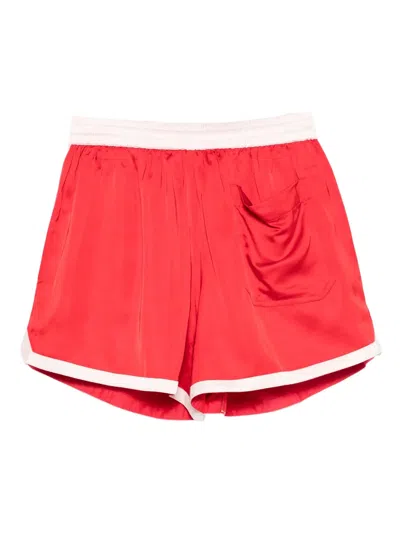 Bode Heart Deco Shorts In Red