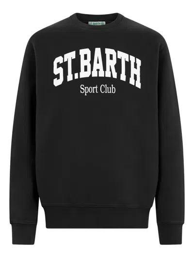 Mc2 Saint Barth Cotton Sweatshirt With Logo In Black