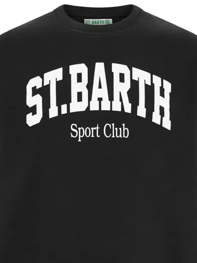 Mc2 Saint Barth Cotton Sweatshirt With Logo In Black