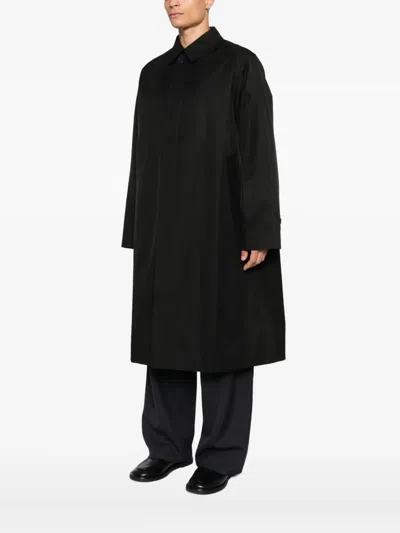 Studio Nicholson Oversized Black Wool Blend Coat In Black