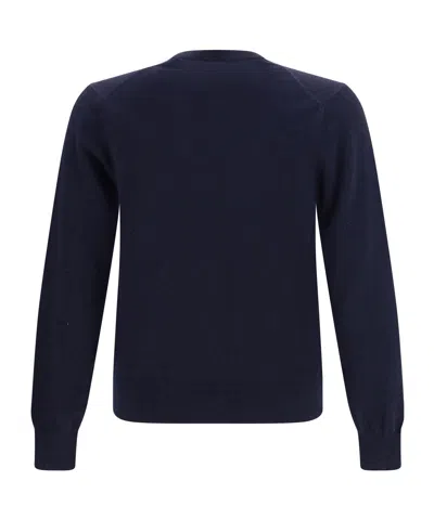 Cruciani Crew-neck Fine-knit Sweater In Blue