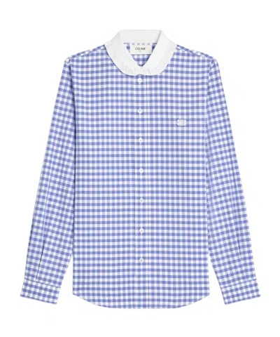 Celine Shirt In Vichy Cotton In Blue