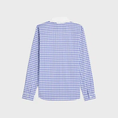 Celine Shirt In Vichy Cotton In Blue