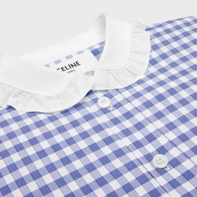 Celine Shirt In Vichy Cotton In Blue