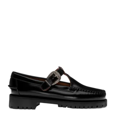 Sebago Round-toe Moccasins In Black