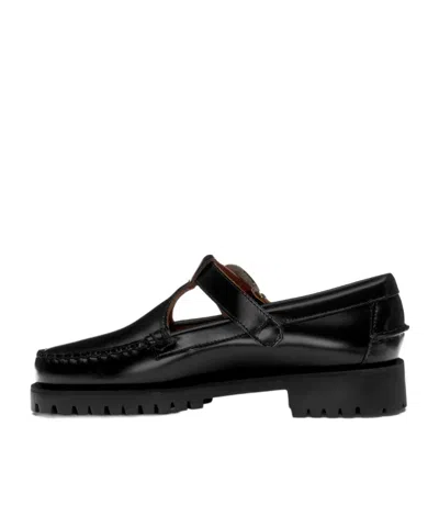 Sebago Round-toe Moccasins In Black