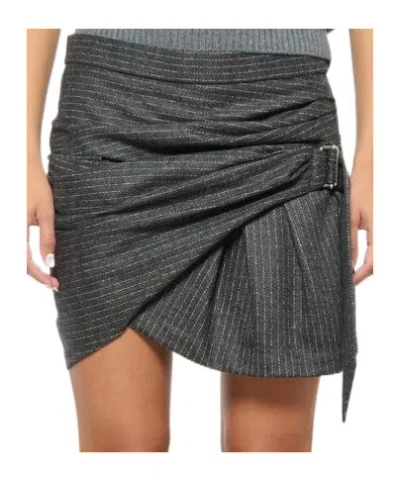 Isabel Marant Asymmetric Wrap Skirt Belted Detail In Gray