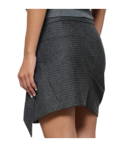 Isabel Marant Asymmetric Wrap Skirt Belted Detail In Gray