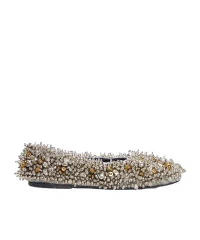 Dries Van Noten Jewel Ballerina With Three-dimensional Applications In Brown