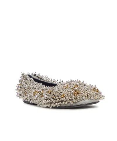 Dries Van Noten Jewel Ballerina With Three-dimensional Applications In Brown