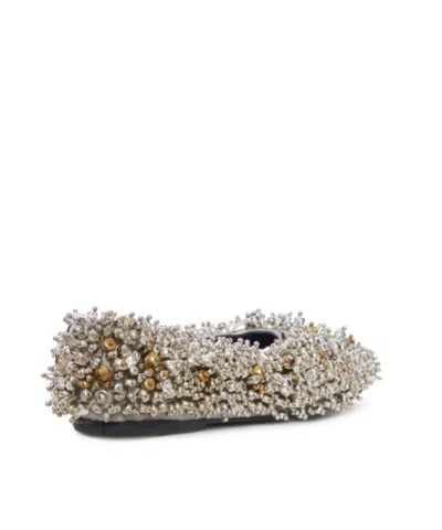 Dries Van Noten Jewel Ballerina With Three-dimensional Applications In Brown