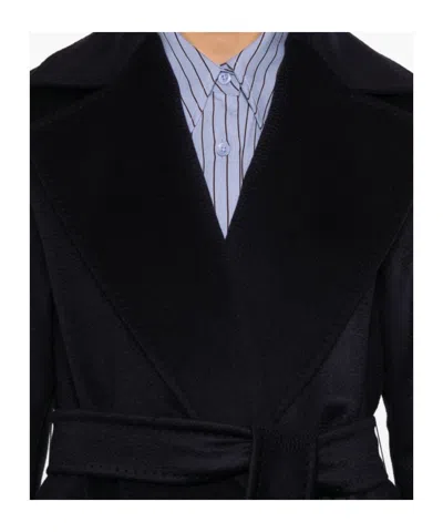 Max Mara Studio Blue Virgin Wool Coat In Blue