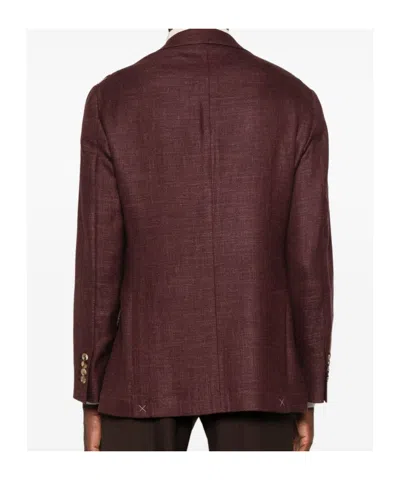 Brunello Cucinelli Tailored Single-breasted Jacket Lapel In Red