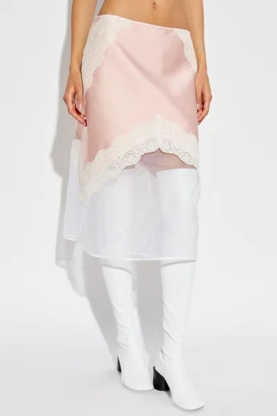 Jil Sander Skirt With Decorative Trim In Pink