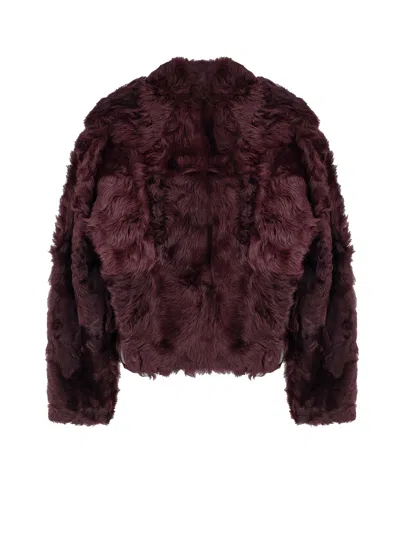 Brunello Cucinelli Asymmetrical-zip Shearling Jacket In Brown