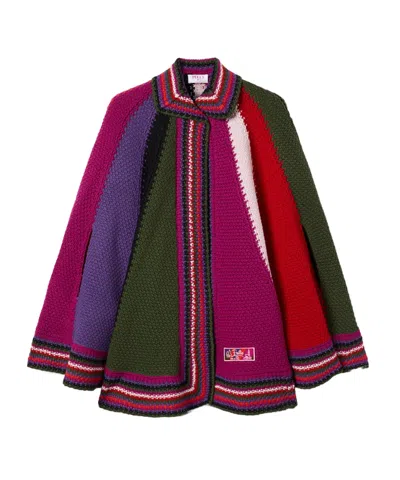 Pucci Color Block Large Cape In Multi