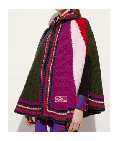 Pucci Color Block Large Cape In Multi