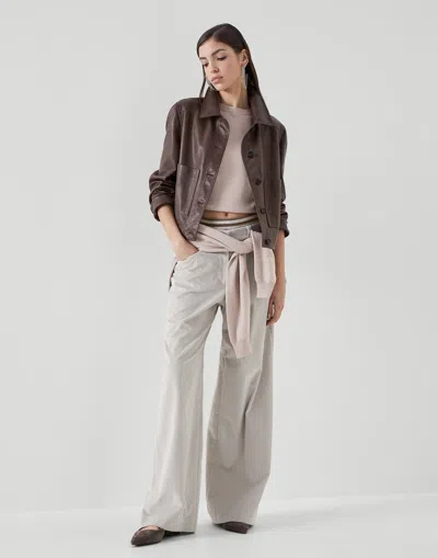 Brunello Cucinelli Casual Trousers With Belt Loop In White