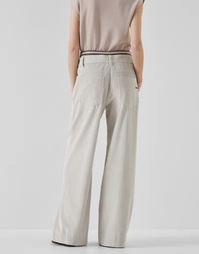 Brunello Cucinelli Casual Trousers With Belt Loop In White