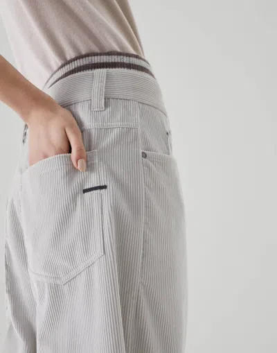 Brunello Cucinelli Casual Trousers With Belt Loop In White