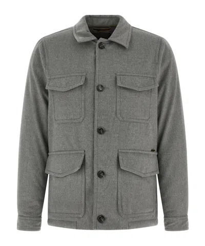 Moorer Wool And Cashmere Blend Jacket In Gray