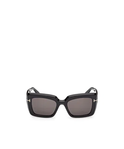 Tom Ford Eyewear Rectangular Frame Sunglasses In Black