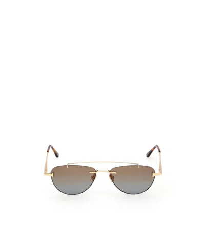 Tom Ford Eyewear Pilot Frame Sunglasses In Gold