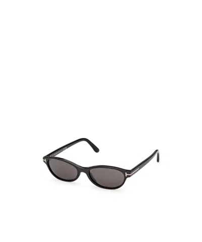 Tom Ford Eyewear Oval Frame Sunglasses In Black