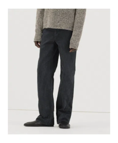 Auralee Product Dyed Finx Chino Narrow Pants In Black