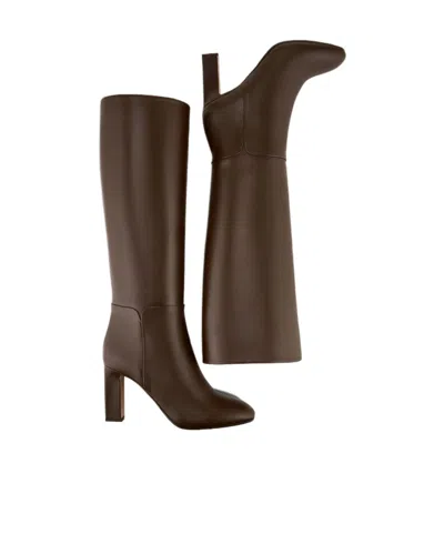 Aquazzura 85mm Sellier Block-heel Knee-high Boots In Multi