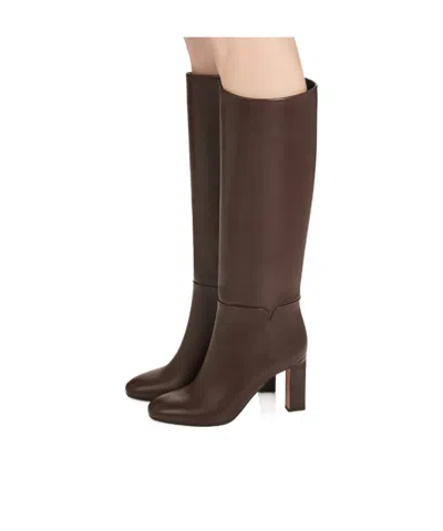 Aquazzura 85mm Sellier Block-heel Knee-high Boots In Multi