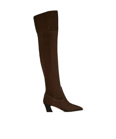 Aquazzura 50mm Nomad Square-toe Boots In Brown