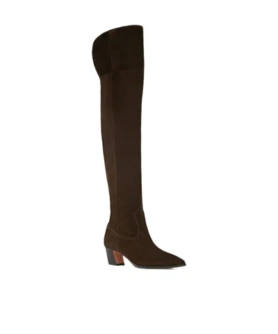 Aquazzura 50mm Nomad Square-toe Boots In Brown
