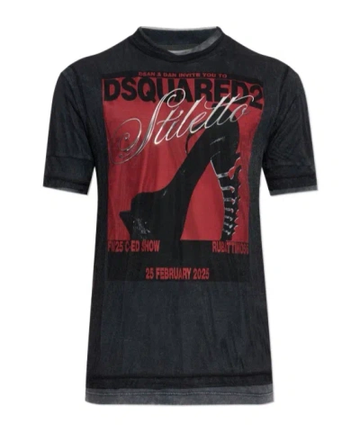 Dsquared2 Graphic-print T-shirt In Black