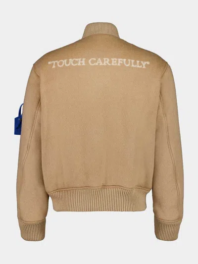 Off-white Long Sleeve Casual Jacket In Brown