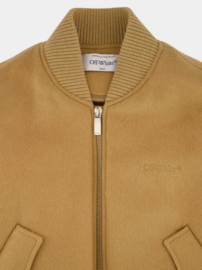 Off-white Long Sleeve Casual Jacket In Brown