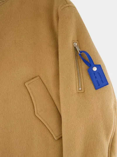 Off-white Long Sleeve Casual Jacket In Brown