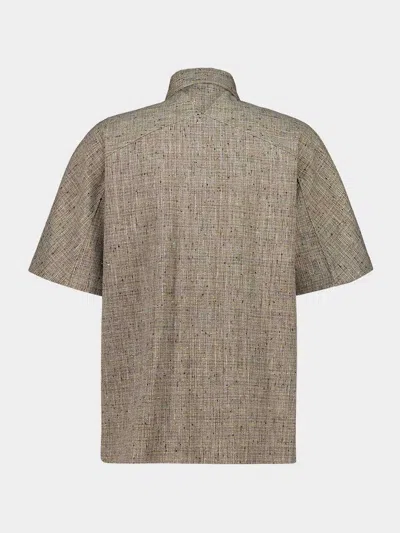 Bottega Veneta Sahara Mel Short-sleeve Flecked Shirt In Brown