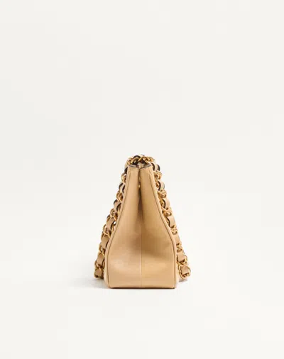 Valentino Small Lambskin Laseine Tote Bag In Neutral