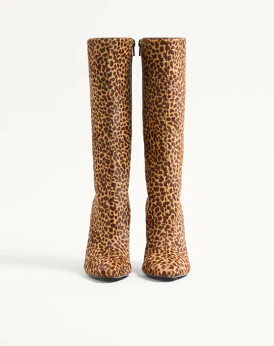 Valentino Garavani Hotty Boot In Pony-effect Calfskin 100mm Woman Animal Print 39.5 In Animal Print