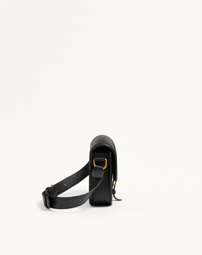 Valentino Garavani Antibes Leather Crossbody Bag Adjustable Strap In Black