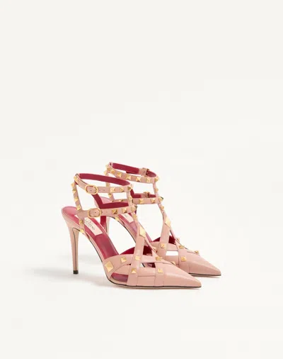 Valentino 100mm Rockstud-embellished Leather Pumps In Pink
