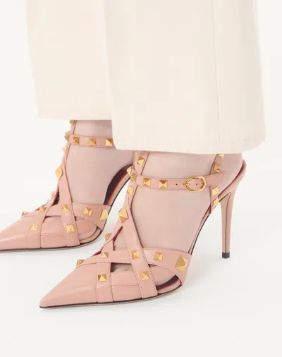 Valentino 100mm Rockstud-embellished Leather Pumps In Pink