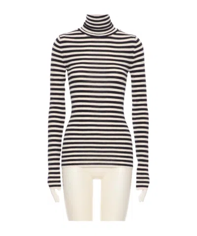 Valentino Striped Sweater In Black