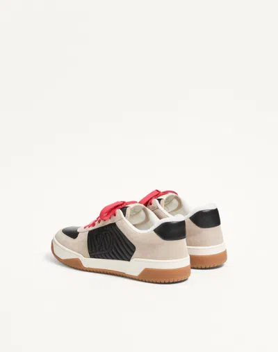 Valentino Garavani Sneakers Contrasting Panels Perforated Detailing Rubber Sole In Multi