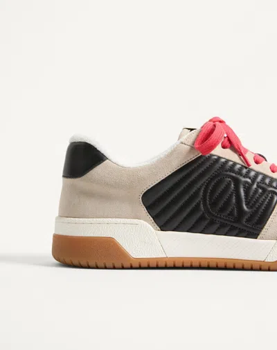 Valentino Garavani Sneakers Contrasting Panels Perforated Detailing Rubber Sole In Multi