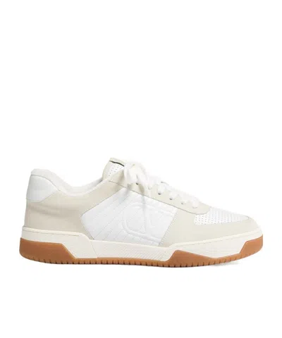 Valentino Garavani Signature Detail Ankle Padding Sneakers With Interchangeable Laces In White