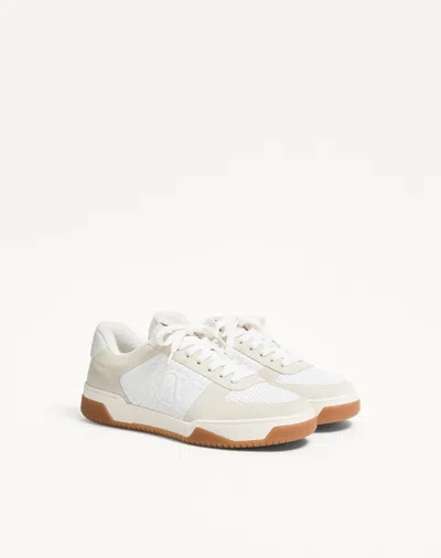 Valentino Garavani Signature Detail Ankle Padding Sneakers With Interchangeable Laces In White