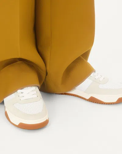 Valentino Garavani Signature Detail Ankle Padding Sneakers With Interchangeable Laces In White