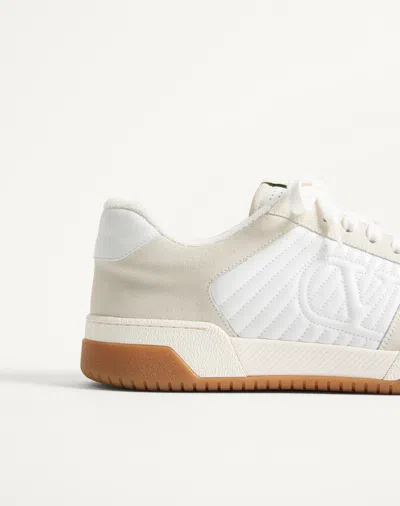 Valentino Garavani Signature Detail Ankle Padding Sneakers With Interchangeable Laces In White